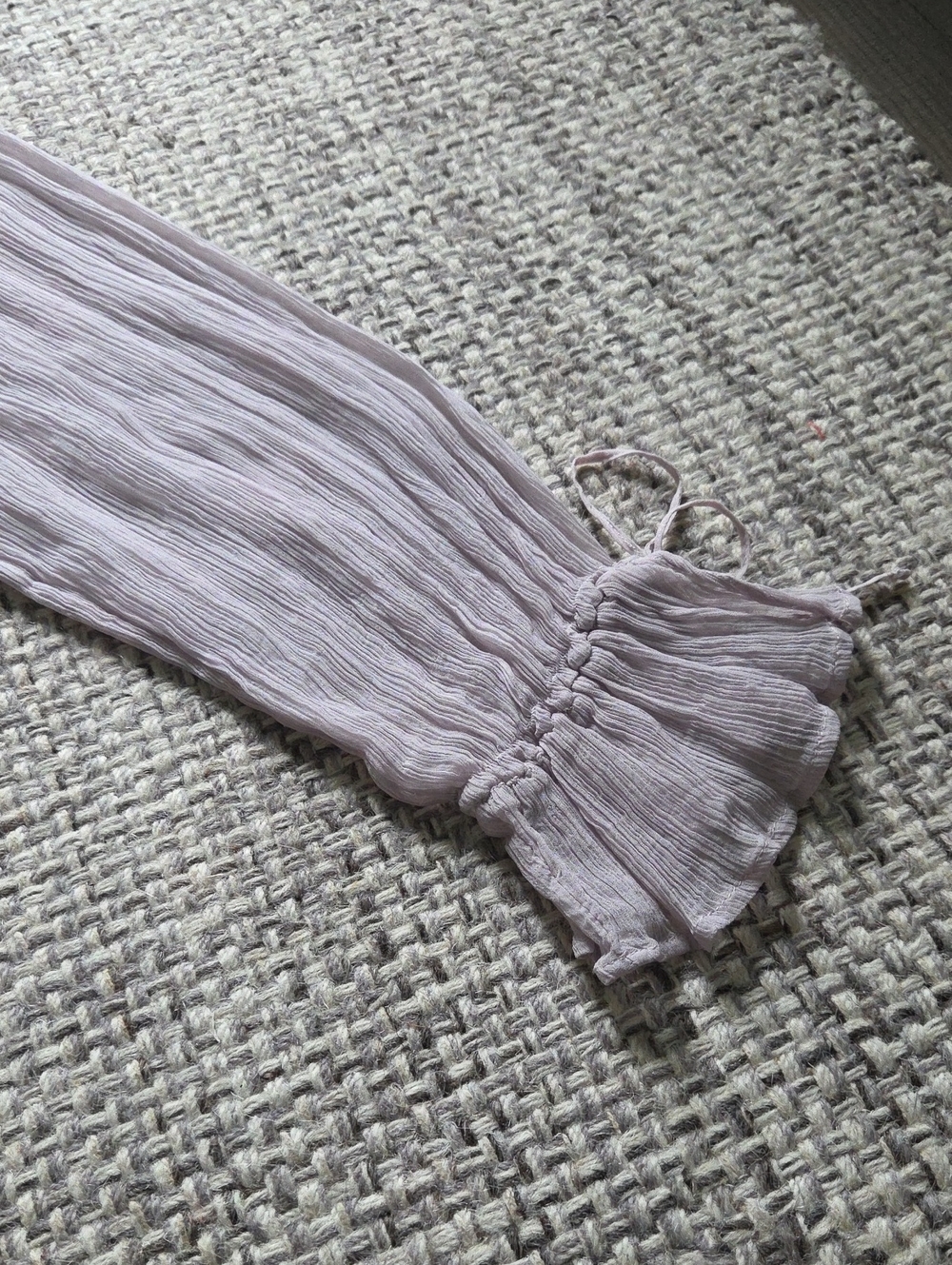Kimchi Blue Lavender Pleated Blouse White Lace Trim Cottagecore Boho - Picture 9 of 13